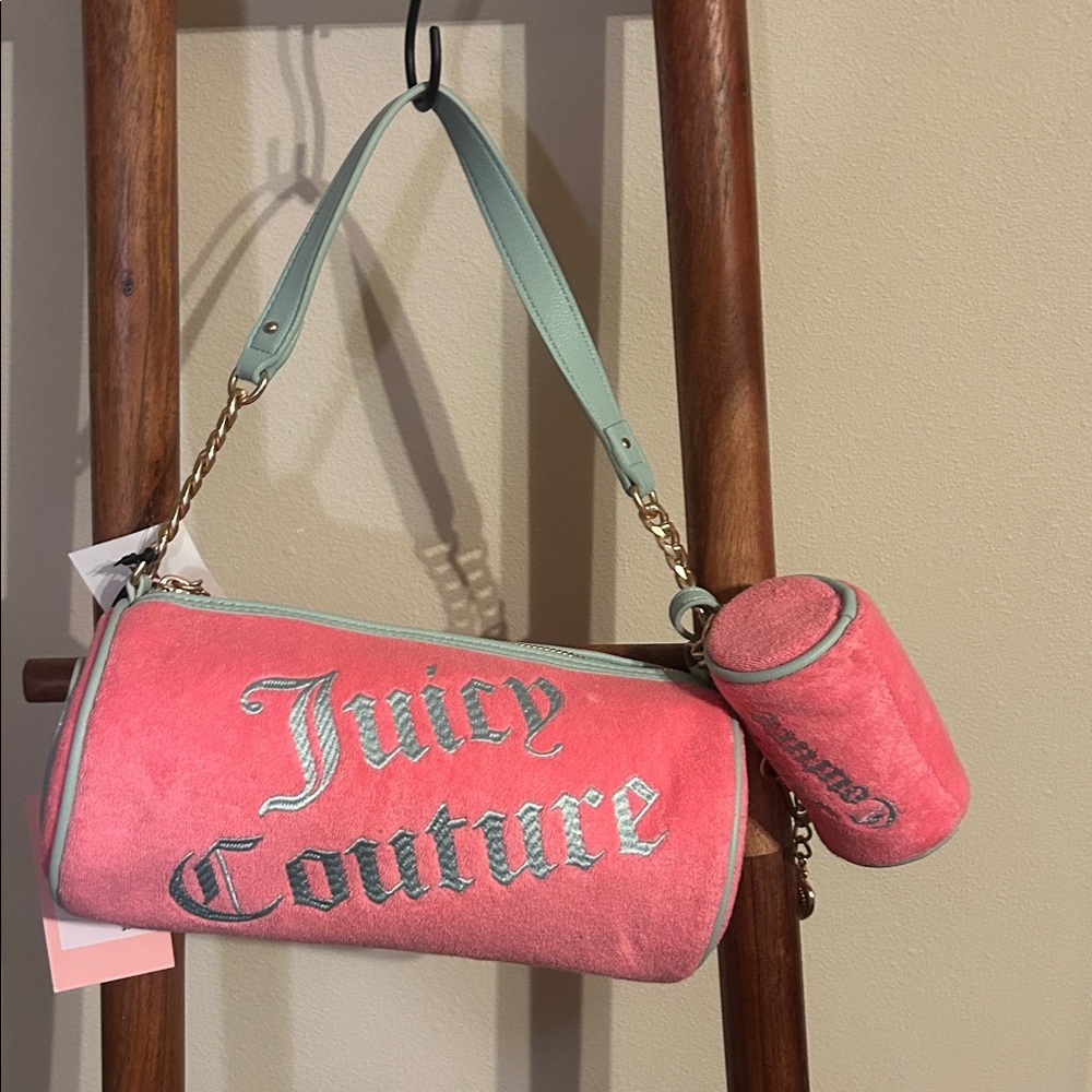 Juicy Couture Choose Juicy II Barrel Bag Pink Lemonade/ Pastel Turquoise